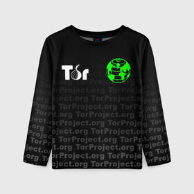 Детский лонгслив 3D с принтом ТОР / TOR PROJECT BROWSER в Курске, 100% полиэстер | длинные рукава, круглый вырез горловины, полуприлегающий силуэт
 | tor browser | torproject | анонимность | анонимный браузер | взлом | даркнет | зеркала | луковица | тор браузер | хакер | черный интернет.