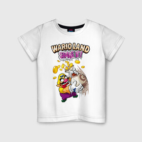 Детская футболка хлопок с принтом Wario в Курске, 100% хлопок | круглый вырез горловины, полуприлегающий силуэт, длина до линии бедер | Тематика изображения на принте: mario | nintendo | smash bros | super | wario | варио | марио | нинтендо