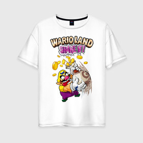 Женская футболка хлопок Oversize с принтом Wario в Курске, 100% хлопок | свободный крой, круглый ворот, спущенный рукав, длина до линии бедер
 | mario | nintendo | smash bros | super | wario | варио | марио | нинтендо