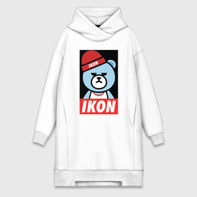 Платье-худи хлопок с принтом IKON YG Bear Dope в Курске,  |  | Тематика изображения на принте: ikon yg bear dope | korean | kpop | obey | медведь | подчинись | подчиняйся