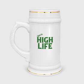 Кружка пивная с принтом Bucks - High Life в Курске,  керамика (Материал выдерживает высокую температуру, стоит избегать резкого перепада температур) |  объем 630 мл | antetokounmpo | basketball | bucks | giannis | milwaukee | mvp | nba | sport | streetball | адетокумбо | бакс | баскетбол | игра | милуоки | мяч | нба | олень | спорт | стритбол | тренер | чемпион | янис