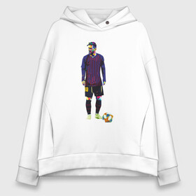 Женское худи Oversize хлопок с принтом Messi - Football в Курске, френч-терри — 70% хлопок, 30% полиэстер. Мягкий теплый начес внутри —100% хлопок | боковые карманы, эластичные манжеты и нижняя кромка, капюшон на магнитной кнопке | argentina | barca | barcelona | football | lionel | messi | spain | sport | аргентина | барса | барселона | гол | золотой мяч | игрок | испания | камп ноу | лионель | месси | мяч | спорт | тренер | футбол | чемпион |