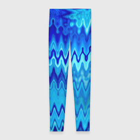 Леггинсы 3D с принтом Синий-голубой абстрактный узор в Курске, 80% полиэстер, 20% эластан | Эластичный пояс, зауженные к низу, низкая посадка | абстрактный | волны | зигзаг | размытый узор | синий | современный