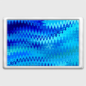 Магнит 45*70 с принтом Синий-голубой абстрактный узор в Курске, Пластик | Размер: 78*52 мм; Размер печати: 70*45 | абстрактный | волны | зигзаг | размытый узор | синий | современный