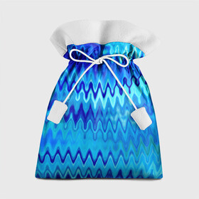 Подарочный 3D мешок с принтом Синий-голубой абстрактный узор в Курске, 100% полиэстер | Размер: 29*39 см | Тематика изображения на принте: абстрактный | волны | зигзаг | размытый узор | синий | современный