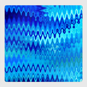 Магнитный плакат 3Х3 с принтом Синий-голубой абстрактный узор в Курске, Полимерный материал с магнитным слоем | 9 деталей размером 9*9 см | абстрактный | волны | зигзаг | размытый узор | синий | современный
