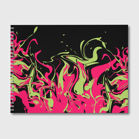 Альбом для рисования с принтом Черно малиновый абстрактный  в Курске, 100% бумага
 | матовая бумага, плотность 200 мг. | Тематика изображения на принте: волны | всплеск | оливковый | популярный | современный | черный и красный