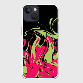 Чехол для iPhone 13 с принтом Черно малиновый абстрактный в Курске,  |  | волны | всплеск | оливковый | популярный | современный | черный и красный