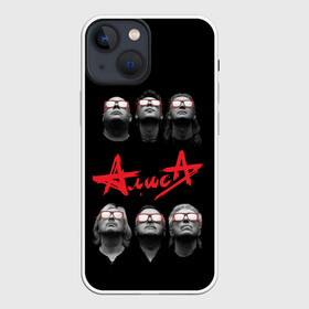 Чехол для iPhone 13 mini с принтом АЛИСА в Курске,  |  | metal | music | punk | rock | russian | алиса | группа | кинчев | красное | метал | музыка | небо | панк | петербург | питер | ретро | рок | русский | славян | черный