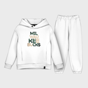 Детский костюм хлопок Oversize с принтом Milwaukee Bucks в Курске,  |  | Тематика изображения на принте: antetokounmpo | basketball | bucks | giannis | milwaukee | mvp | nba | sport | streetball | адетокумбо | бакс | баскетбол | игра | милуоки | мяч | нба | олень | спорт | стритбол | тренер | чемпион | янис