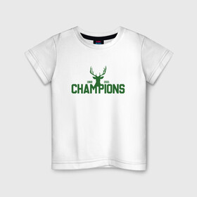 Детская футболка хлопок с принтом Bucks Champions в Курске, 100% хлопок | круглый вырез горловины, полуприлегающий силуэт, длина до линии бедер | Тематика изображения на принте: antetokounmpo | basketball | bucks | giannis | milwaukee | mvp | nba | sport | streetball | адетокумбо | бакс | баскетбол | игра | милуоки | мяч | нба | олень | спорт | стритбол | тренер | чемпион | янис