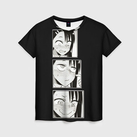 Женская футболка 3D с принтом Нагаторо | Nagatoro в Курске, 100% полиэфир ( синтетическое хлопкоподобное полотно) | прямой крой, круглый вырез горловины, длина до линии бедер | nagatoro | манга | нагатаро | нагаторо сан | не издевайся | хаясэ