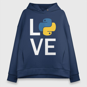 Женское худи Oversize хлопок с принтом PYTHON LOVE / ПАЙТОН в Курске, френч-терри — 70% хлопок, 30% полиэстер. Мягкий теплый начес внутри —100% хлопок | боковые карманы, эластичные манжеты и нижняя кромка, капюшон на магнитной кнопке | big data | hacker | it | python | айти | база данных | взлом | искусственный интелект. | кодер | нейросети | пайтон | питон | прогер | программирование | программист | разработчик | хакер | языки программирования