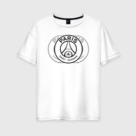 Женская футболка хлопок Oversize с принтом PSG | Core Wordmark Clear (New 2022/23) в Курске, 100% хлопок | свободный крой, круглый ворот, спущенный рукав, длина до линии бедер
 | 0x000000123 | messi | neymar | paris saint germain | psg | месси | нейимар | псж