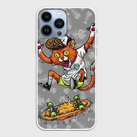 Чехол для iPhone 13 Pro Max с принтом SK8CAT в Курске,  |  | cat | fishbone | meow | sk8 | skate | skateboarding | кот | мяу | скейт | скейтбординг