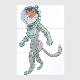 Магнитный плакат 2Х3 с принтом Рыжий космонавт в Курске, Полимерный материал с магнитным слоем | 6 деталей размером 9*9 см | арт | астронавт | космонавт | космос | кот | котейка | кошка | рисунок | рыжая кошка | рыжий кот | скафандр