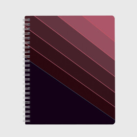 Тетрадь с принтом Коричнево-фиолетовый узор  в Курске, 100% бумага | 48 листов, плотность листов — 60 г/м2, плотность картонной обложки — 250 г/м2. Листы скреплены сбоку удобной пружинной спиралью. Уголки страниц и обложки скругленные. Цвет линий — светло-серый
 | абстрактный | геометрический | диагональный узор | коричневый | косые полосы | современный | фиолетовый | шоколадный