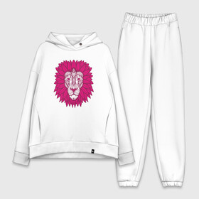 Женский костюм хлопок Oversize с принтом Pink Lion в Курске,  |  | animal | cat | lion | африка | животные | зверь | кот | кошка | лев | львенок | львица | тигр | хищник | царь