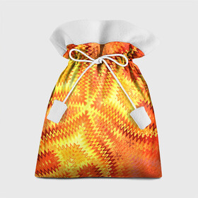 Подарочный 3D мешок с принтом Желто-оранжевая абстракция  в Курске, 100% полиэстер | Размер: 29*39 см | Тематика изображения на принте: желто оранжевый | желтый | зигзаги | иллюзия | креативный | летний | осенний | фентези