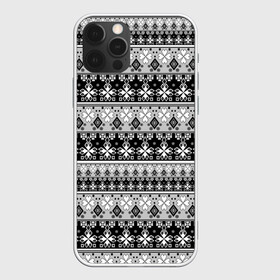Чехол для iPhone 12 Pro Max с принтом Черно-белый орнамент  в Курске, Силикон |  | молодежный | мужской | орнамент | полосы | скандинавский | современный | черно белый | этнический