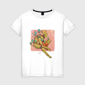 Женская футболка хлопок с принтом Лесной хранитель в Курске, 100% хлопок | прямой крой, круглый вырез горловины, длина до линии бедер, слегка спущенное плечо | арт | белка | гриб | грибы | киборг | планета | природа | рисунок | робот