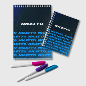 Блокнот с принтом Нилетто - Спрей (Паттерн) в Курске, 100% бумага | 48 листов, плотность листов — 60 г/м2, плотность картонной обложки — 250 г/м2. Листы скреплены удобной пружинной спиралью. Цвет линий — светло-серый
 | Тематика изображения на принте: hip | hop | logo | music | nileto | niletto | rap | знак | краска | лого | логотип | логотипы | любимка | музыка | музыкант | нилето | нилетто | паттерн | рэп | символ | символы | спрей | хип | хоп