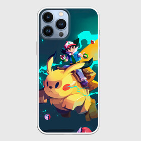 Чехол для iPhone 13 Pro Max с принтом Эш с Пикачу в Курске,  |  | anime | pikachu | pokemon | poket monster | poketmon | аниме | анимэ | карманные монстры | кичум | пикачу | покемон | эш