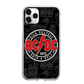 Чехол для iPhone 11 Pro матовый с принтом AC DC HIGH VOLTAGE в Курске, Силикон |  | ac dc | angus young. | back in black | brian johnson | hells bells | highway to hell | rock | thunderstruck | tnt | ангус янг | брайан джонсон | группа | музыка | рок | эйси диси