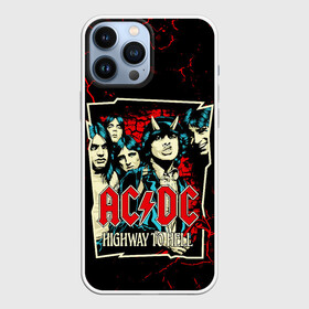 Чехол для iPhone 13 Pro Max с принтом AC DC HIGHWAY TO HELL в Курске,  |  | Тематика изображения на принте: ac dc | angus young. | back in black | brian johnson | hells bells | highway to hell | rock | thunderstruck | tnt | ангус янг | брайан джонсон | группа | музыка | рок | эйси диси