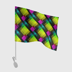 Флаг для автомобиля с принтом Абстрактный разноцветный узор  в Курске, 100% полиэстер | Размер: 30*21 см | абстрактный | геометрический | желтый | зеленый | молодежный | мраморный | разноцветный | современный | черный