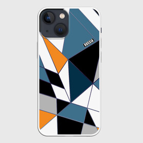 Чехол для iPhone 13 mini с принтом Геометрический  узор в Курске,  |  | абстрактный | желтый | молодежный | простой | синий | современный | треугольники