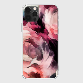 Чехол для iPhone 12 Pro с принтом Абстрактные розы  в Курске, силикон | область печати: задняя сторона чехла, без боковых панелей | абстрактные цветы | абстрактный | букет роз | модный | молодежный | розы | современный | текстура | цветочный