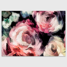 Поздравительная открытка с принтом Абстрактные розы  в Курске, 100% бумага | плотность бумаги 280 г/м2, матовая, на обратной стороне линовка и место для марки
 | абстрактные цветы | абстрактный | букет роз | модный | молодежный | розы | современный | текстура | цветочный