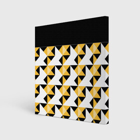 Холст квадратный с принтом Черно-желтый геометрический  в Курске, 100% ПВХ |  | абстрактный | геометрический | желтый | молодежный | мужской | разноцветный | современный | черный