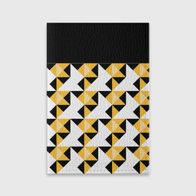 Обложка для паспорта матовая кожа с принтом Черно-желтый геометрический  в Курске, натуральная матовая кожа | размер 19,3 х 13,7 см; прозрачные пластиковые крепления | абстрактный | геометрический | желтый | молодежный | мужской | разноцветный | современный | черный