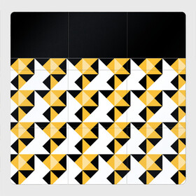 Магнитный плакат 3Х3 с принтом Черно-желтый геометрический  в Курске, Полимерный материал с магнитным слоем | 9 деталей размером 9*9 см | абстрактный | геометрический | желтый | молодежный | мужской | разноцветный | современный | черный