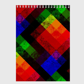 Скетчбук с принтом Яркий геометрический узор  в Курске, 100% бумага
 | 48 листов, плотность листов — 100 г/м2, плотность картонной обложки — 250 г/м2. Листы скреплены сверху удобной пружинной спиралью | абстрактный | геометрический | красный | модный узор | молодежный | мраморный | синий