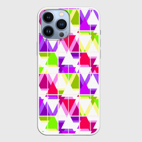 Чехол для iPhone 13 Pro Max с принтом Абстрактный яркий узор в Курске,  |  | абстрактный | геометрические фигуры | детский | зеленый | клетчатый узор | летний | популярный | розовый | сиреневый | современный | треугольники