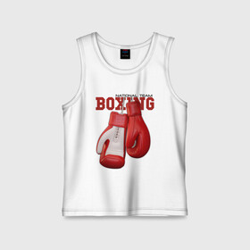 Детская майка хлопок с принтом BOXING в Курске,  |  | box | boxing | fighter | figt | mma | national | sport | team | боец | бои | бокс | боксер | единоборства | перчатки | сборная | спорт