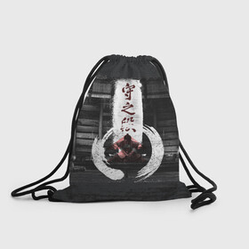 Рюкзак-мешок 3D с принтом Самурай | Призрак Цусимы (Z) в Курске, 100% полиэстер | плотность ткани — 200 г/м2, размер — 35 х 45 см; лямки — толстые шнурки, застежка на шнуровке, без карманов и подкладки | game | ghost of tsushim | jin sakai | ninja | samurai | the ghost of tsushim | буке | вакидзаси | воин | вояк | дайсё | дзин сакай | иайто | игра | катана | кодати | мононофу | мститель | мушя | ниндзя | нодати | одати | призрак цусимы | са