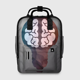 Женский рюкзак 3D с принтом Прокачай мозги в Курске, 100% полиэстер | лямки с регулируемой длиной, сверху ручки, чтобы рюкзак нести как сумку. Основное отделение закрывается на молнию, как и внешний карман. Внутри два дополнительных кармана, один из которых закрывается на молнию. По бокам два дополнительных кармашка, куда поместится маленькая бутылочка
 | brain | idea | intelligence | light bulb | идея | интеллект | лампочка | мозг