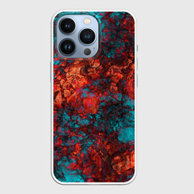 Чехол для iPhone 13 Pro с принтом Текстура камня в Курске,  |  | извержение | каменный узор | камень | красный | лава | модный | оранжевый | синий | современный | узор камня