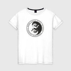 Женская футболка хлопок с принтом Клуб 5 Зверей в Курске, 100% хлопок | прямой крой, круглый вырез горловины, длина до линии бедер, слегка спущенное плечо | вин чун | вин чун куэн | китайский дракон | кунг фу | ушу