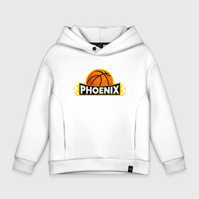 Детское худи Oversize хлопок с принтом Phoenix Basketball в Курске, френч-терри — 70% хлопок, 30% полиэстер. Мягкий теплый начес внутри —100% хлопок | боковые карманы, эластичные манжеты и нижняя кромка, капюшон на магнитной кнопке | Тематика изображения на принте: basketball | mvp | nba | phoenix | sport | streetball | suns | аризона | баскетбол | игра | крис пол | мяч | нба | санс | спорт | стритбол | тренер | финикс | чемпион