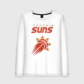 Женский лонгслив хлопок с принтом Phoenix Suns в Курске, 100% хлопок |  | basketball | mvp | nba | phoenix | sport | streetball | suns | аризона | баскетбол | игра | крис пол | мяч | нба | санс | спорт | стритбол | тренер | финикс | чемпион