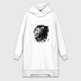 Платье-худи хлопок с принтом Лев в Курске,  |  | animal | animalistic | art | black | cat | drawing | illustration | lions | агрессивно