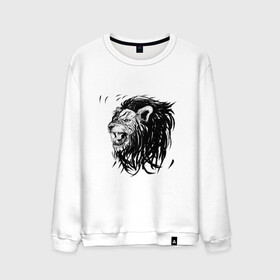 Мужской свитшот хлопок с принтом Лев в Курске, 100% хлопок |  | animal | animalistic | art | black | cat | drawing | illustration | lions | агрессивно