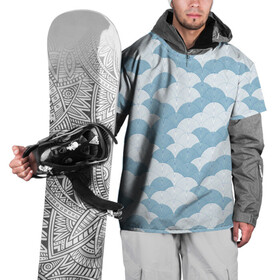 Накидка на куртку 3D с принтом Абстрактные волны в Курске, 100% полиэстер |  | абстракция | океанские волны | орнамент | паттерн | япония