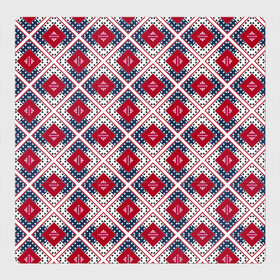 Магнитный плакат 3Х3 с принтом Красно-синий плед -клетка в Курске, Полимерный материал с магнитным слоем | 9 деталей размером 9*9 см | абстрактный | геометрический | красный | плед | пэчворк | синий | современный | этнический