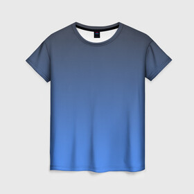 Женская футболка 3D с принтом DARK OCEAN GRADIENT в Курске, 100% полиэфир ( синтетическое хлопкоподобное полотно) | прямой крой, круглый вырез горловины, длина до линии бедер | абстракция | амбре | без дизайна | голубая | голубое | градиент | градиент и ничего лишнего | градиенты | на каждый день | синий | синяя | текстура | черная | черный